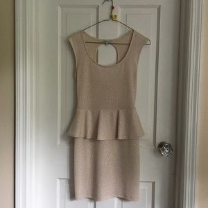 Cream sparkly bodycon with cut out back
